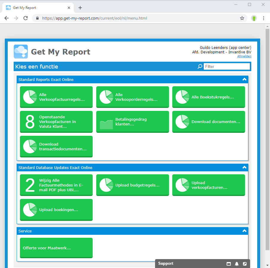 get-my-report-exact-online-menu