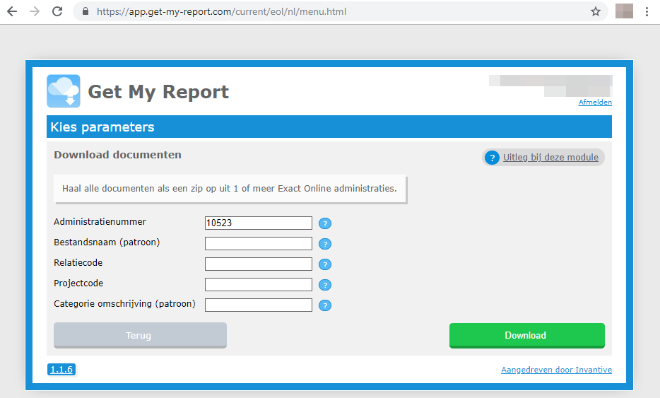 Download documents from Exact Online as a ZIP archive