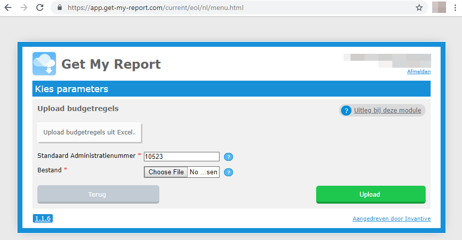Upload Excel with budget into Exact Online Upload Excel with budget into Exact Online