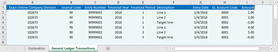 Excel sample file with transaction line entries to upload into Exact Online Excel sample file with transaction line entries to upload into Exact Online