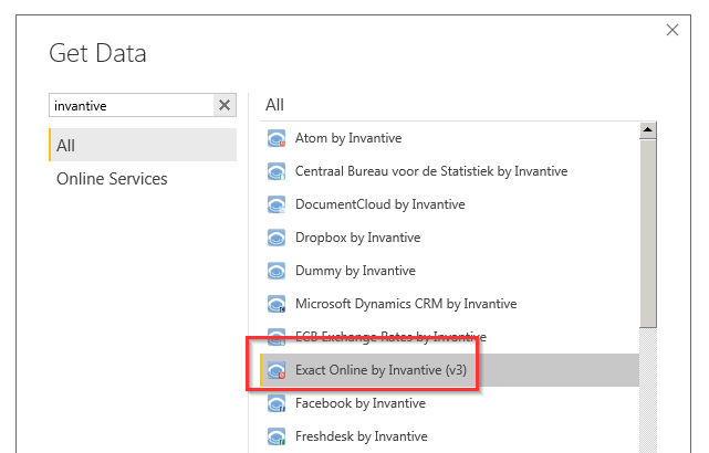 Select Exact Online in Power BI Select Exact Online in Power BI
