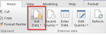 Select Get Data in Power BI Select Get Data in Power BI