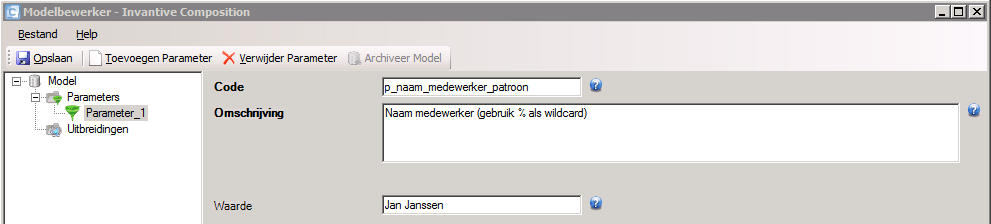 Parameter for entered name employee for the leave letter.