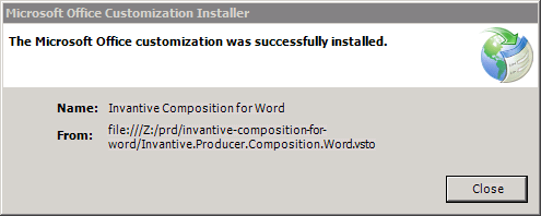 Invantive Composition installation completed