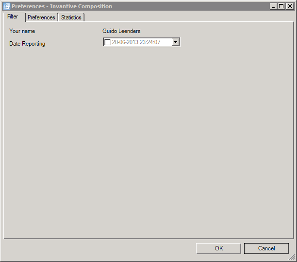 Invantive Composition preferences filter Invantive Composition preferences filter