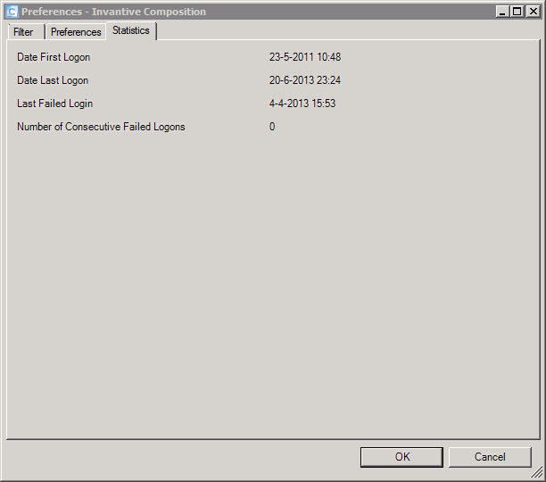 Invantive Control preferences statistics Invantive Control preferences statistics