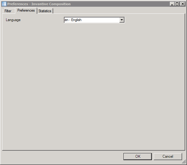 Invantive Control preferences language Invantive Control preferences language