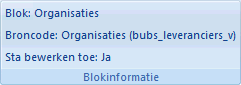&nbsp;Invantive Control Informatie over Blok
