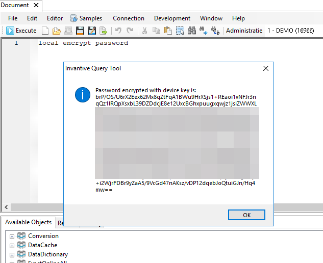 invantive-data-hub-result-encrypted-password