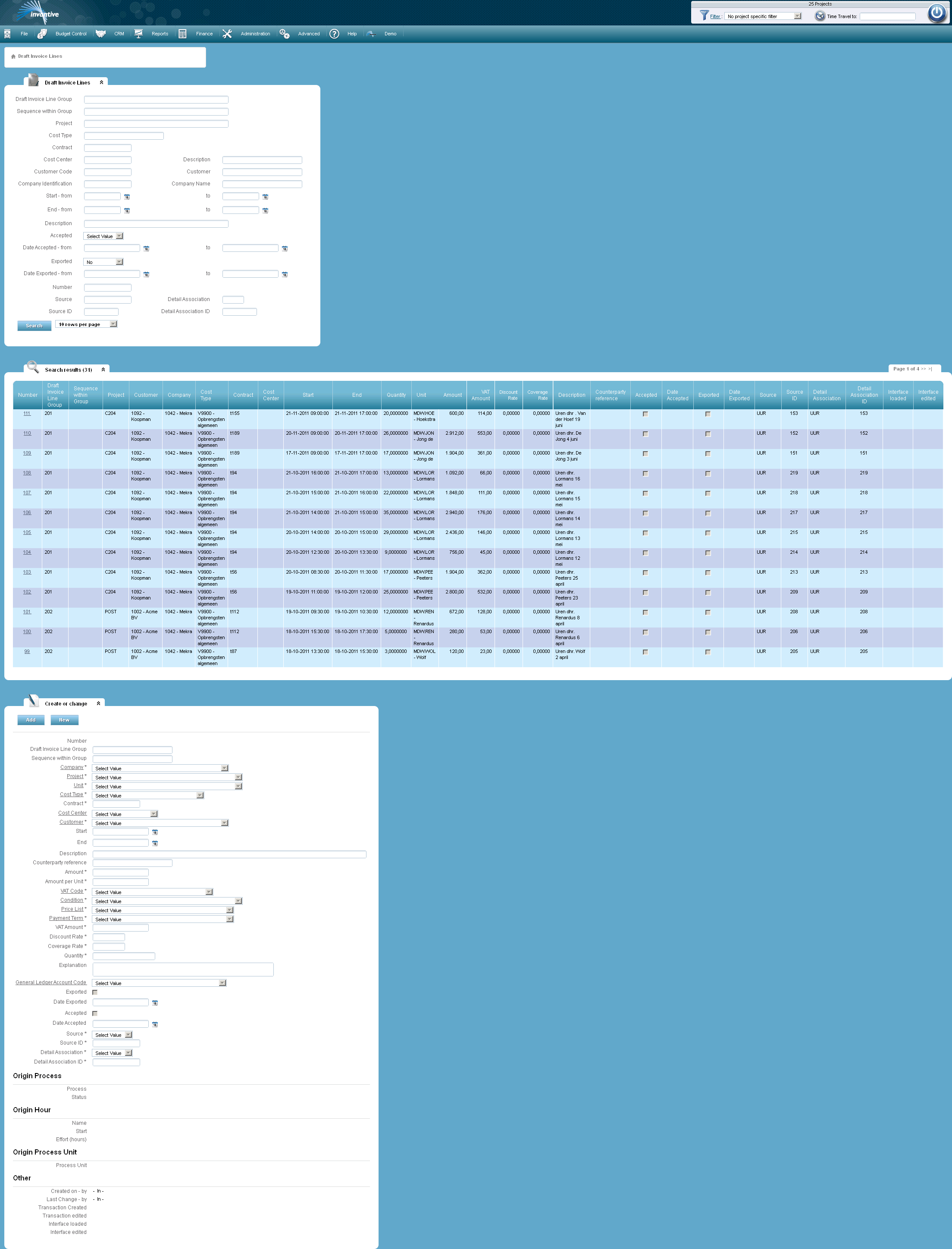 Concept Invoice Lines Screen Concept Invoice Lines Screen