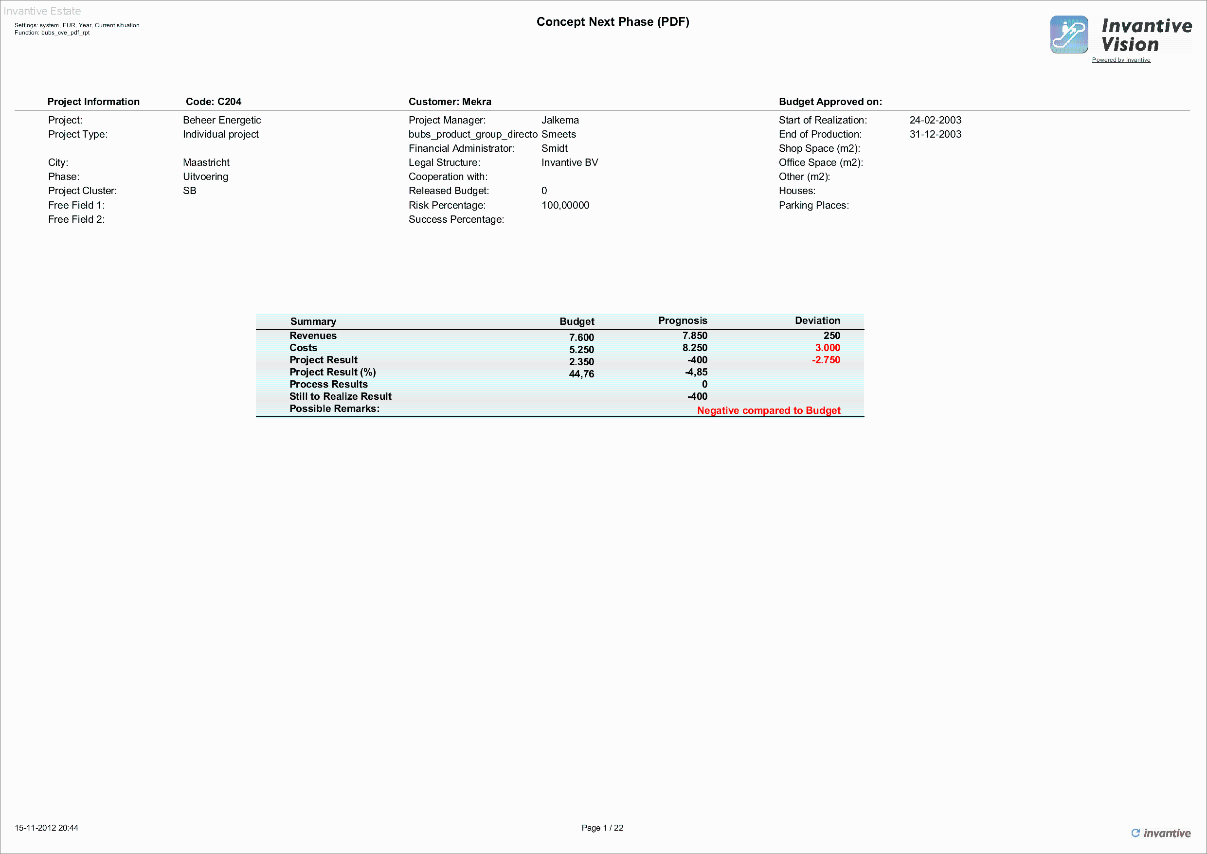 Project Concept Next Phase Report Project Concept Next Phase Report