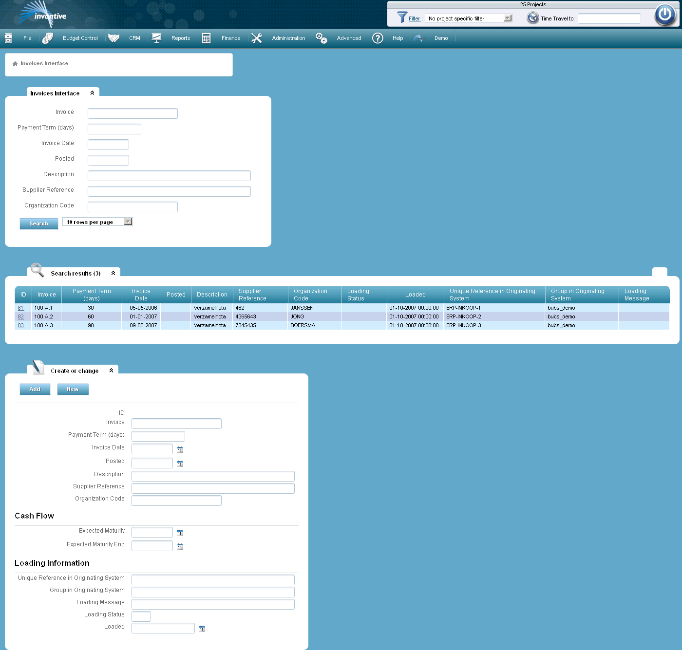Invoice Interface Screen Invoice Interface Screen