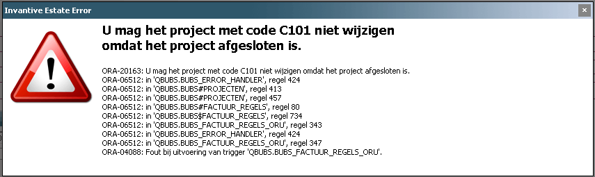 Error Notification you are not allowed to change the project C101 with details Error Notification you are not allowed to change the project C101 with details
