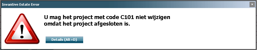Error Notification you are not allowed to change the project C101 Error Notification you are not allowed to change the project C101