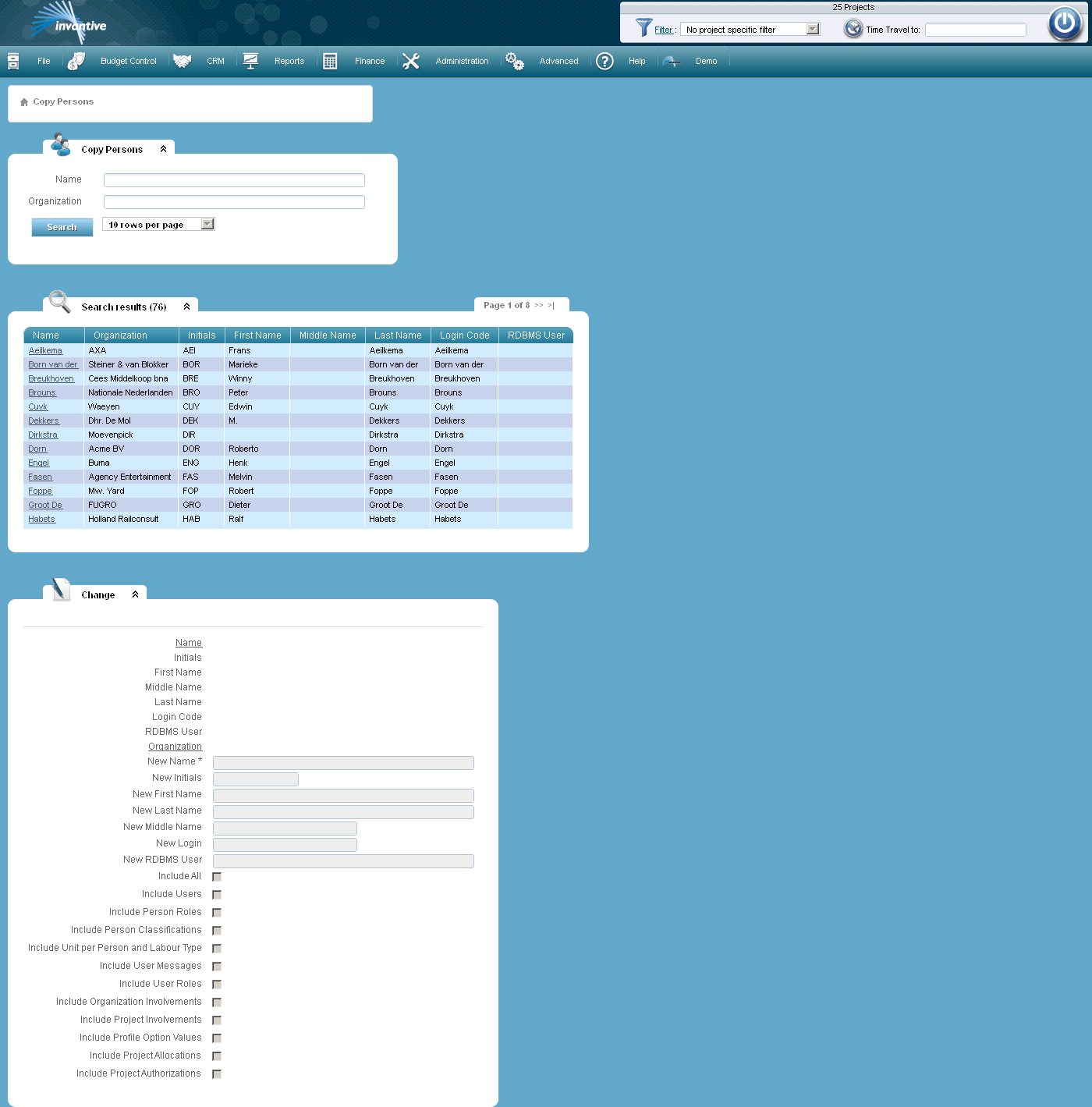 Copy Persons Screen Copy Persons Screen