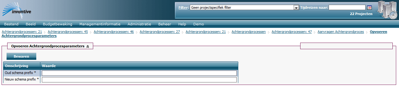 Increase Parameters for Background Process Screen Increase Parameters for Background Process Screen