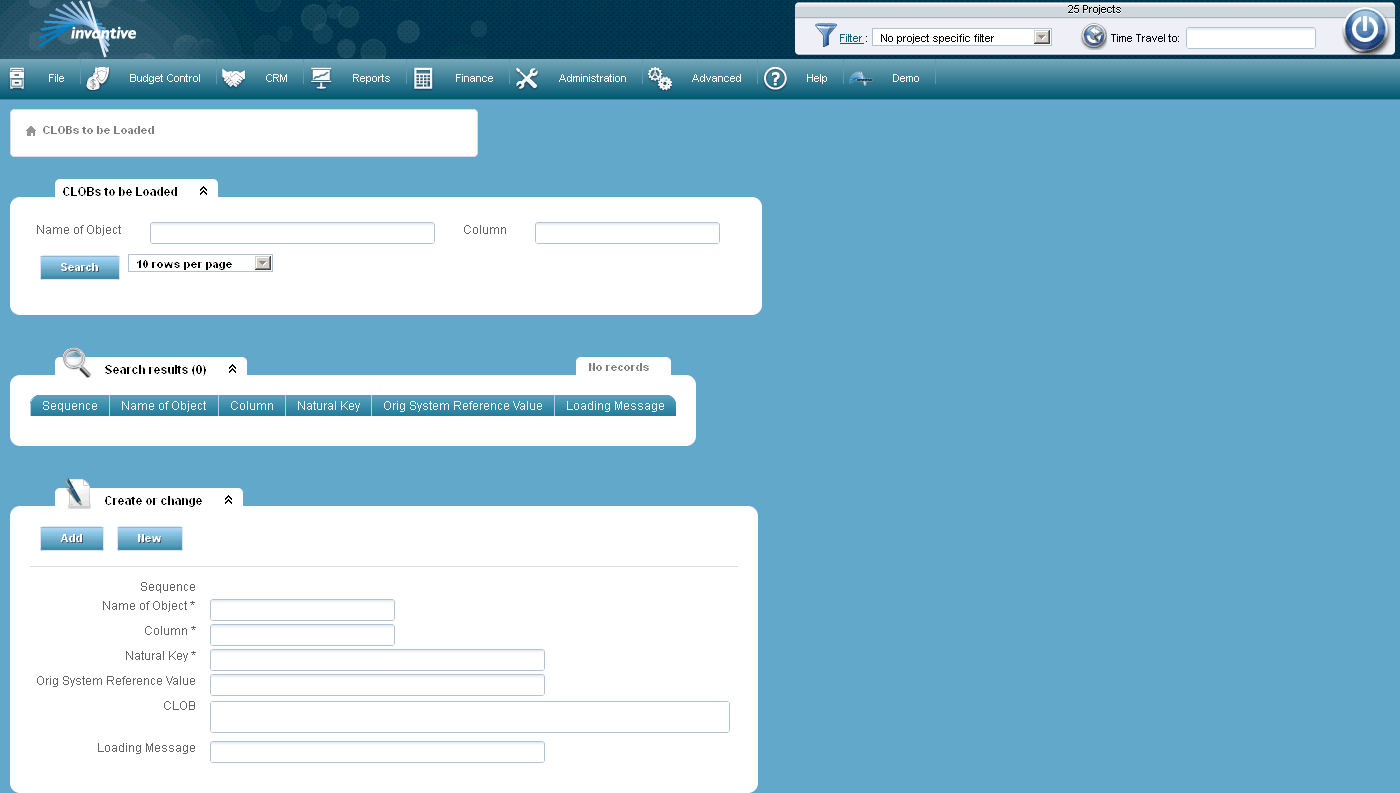 CLOBs to load screen CLOBs to load screen