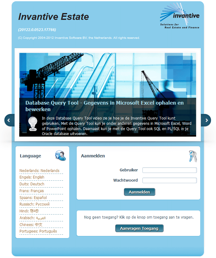 Login Screen Invantive Estate Login Screen Invantive Estate