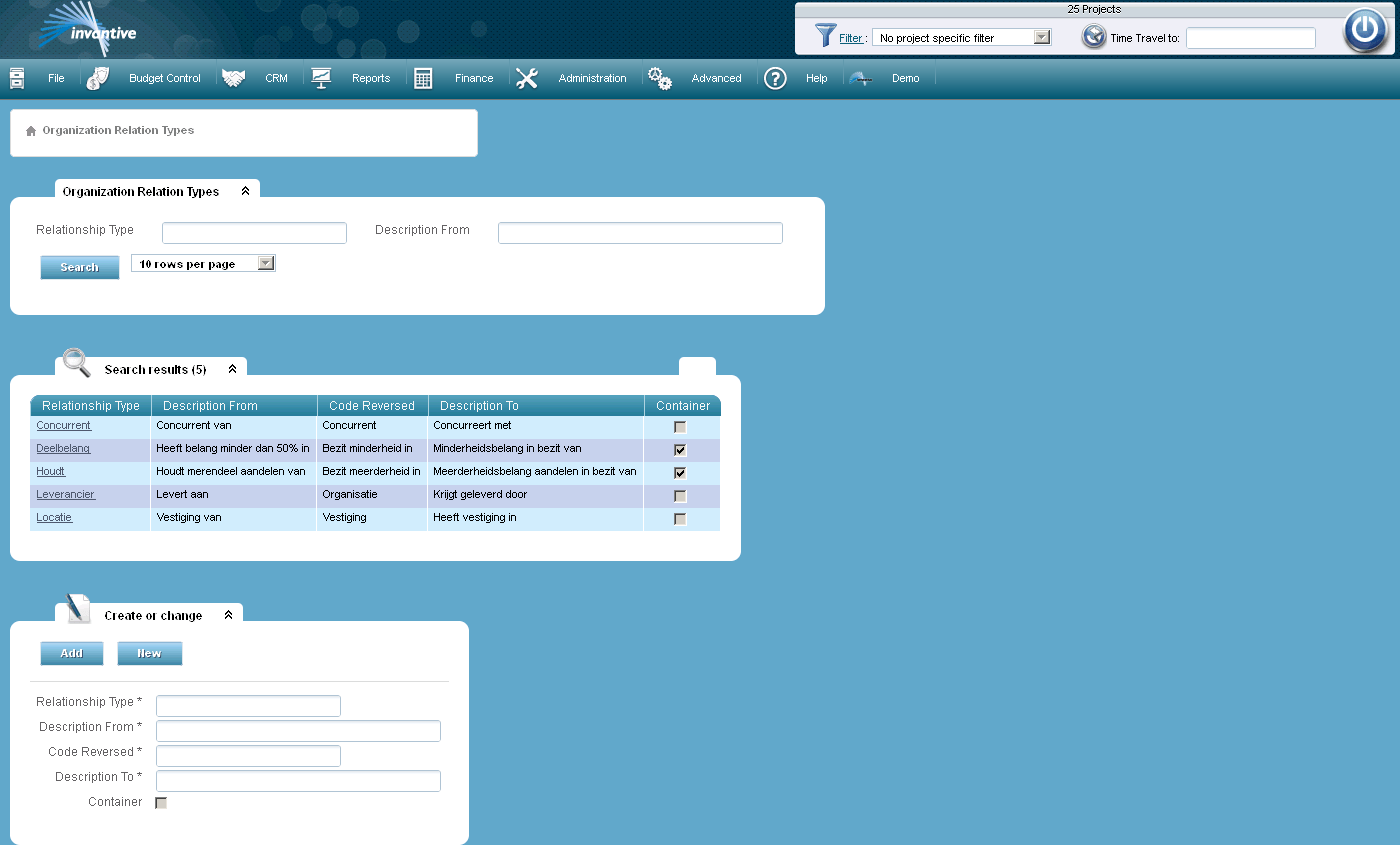 Types Organization Relations Screen Types Organization Relations Screen