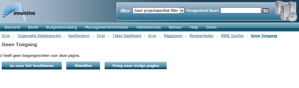 No access screen No access screen