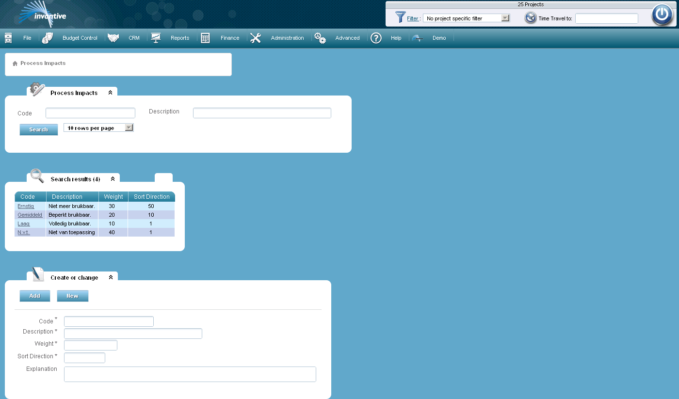 Tasks Impacts Screen Tasks Impacts Screen