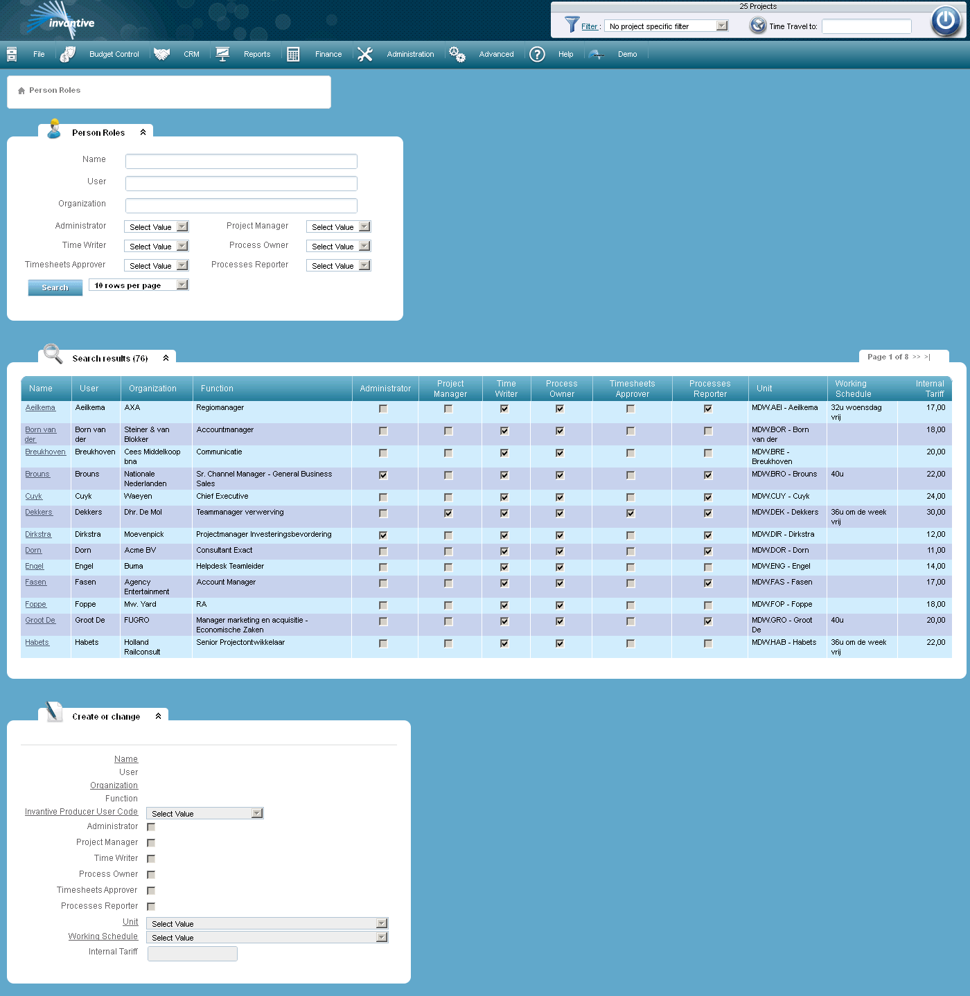 Person Roles Screen Person Roles Screen