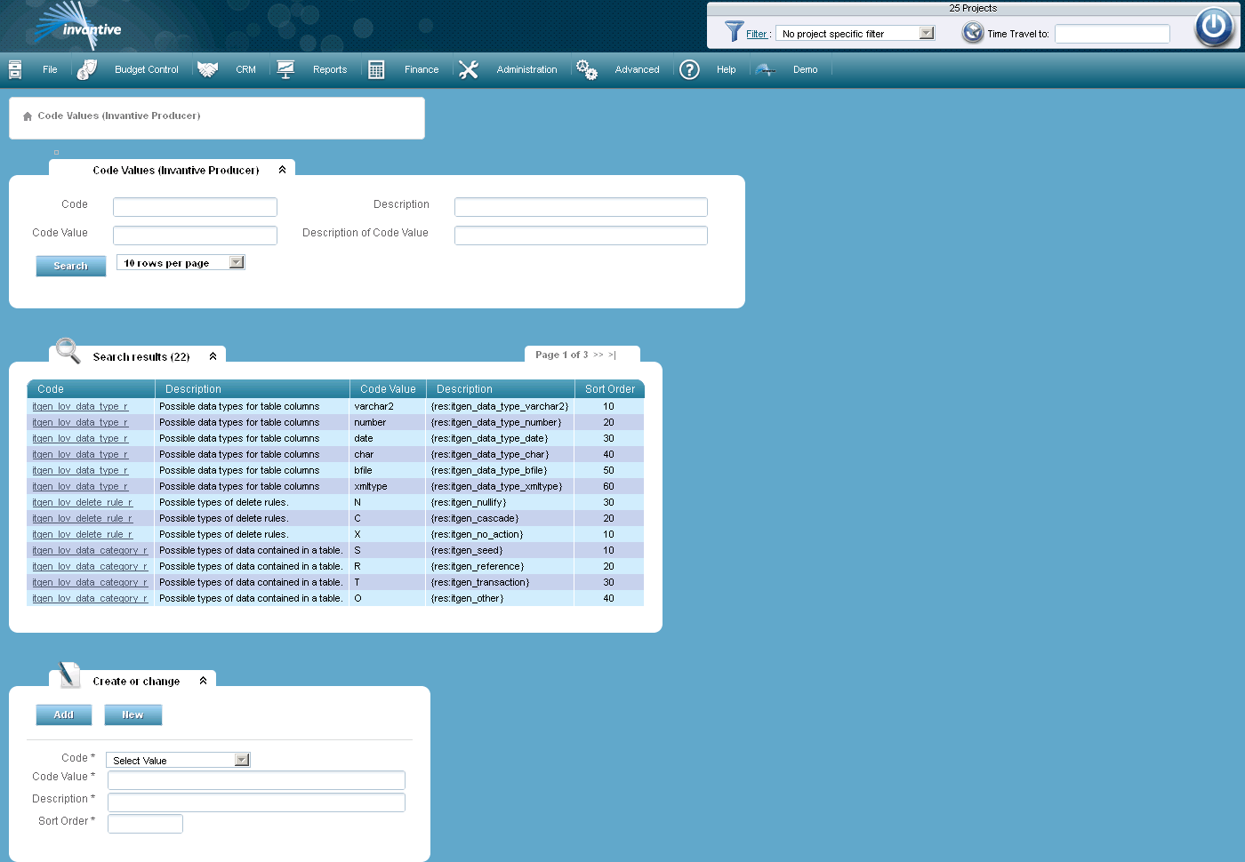 Code Values Screen Code Values Screen