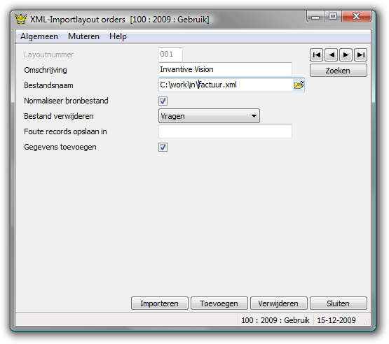 King Interface Screen: Options import XML King Interface Screen: Options import XML