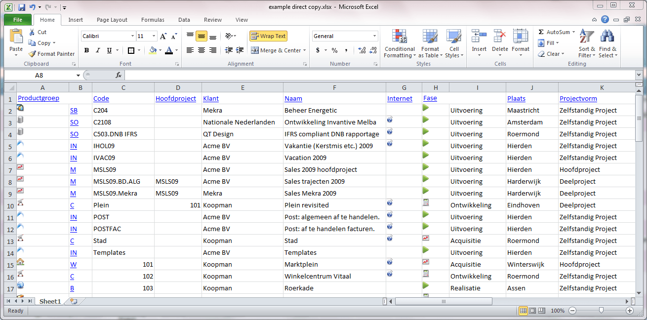 Copy data to Microsoft Excel Copy data to Microsoft Excel