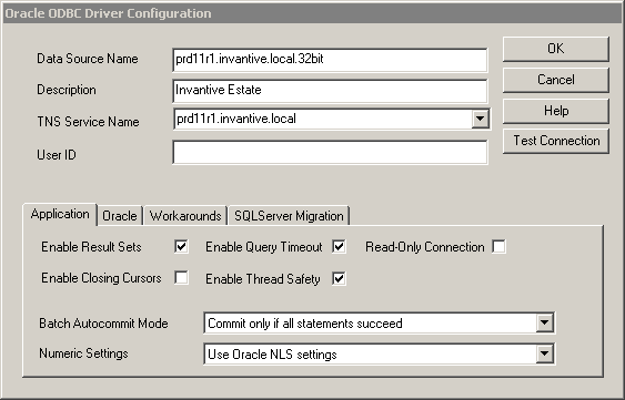 Screen ODBC gateway settings for Invantive Estate Screen ODBC gateway settings for Invantive Estate