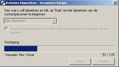 Outlook Add-in Contactpersonen update progress&nbsp;