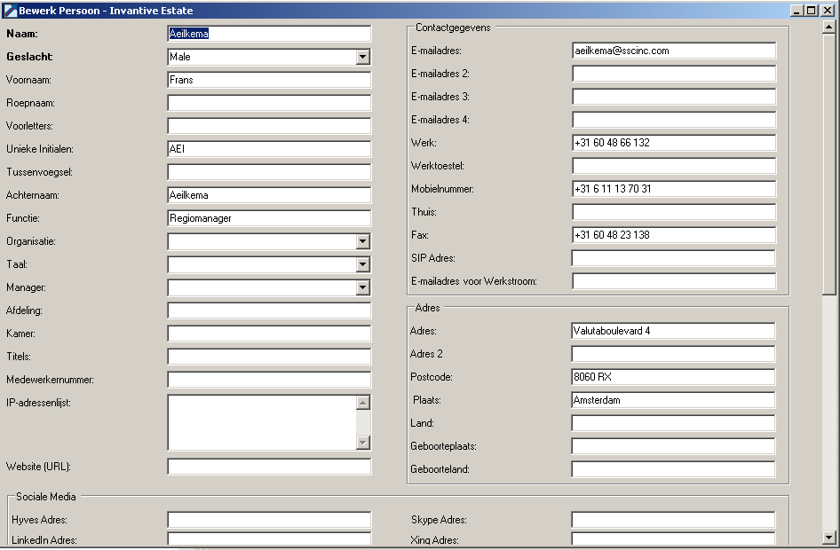 Screen Outlook Add-In Persons Open and Edit Screen Outlook Add-In Persons Open and Edit