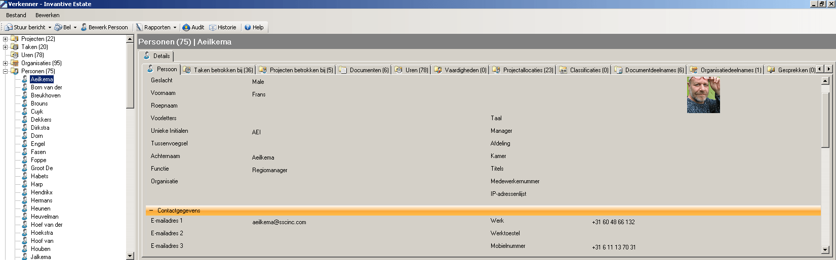 Screen Outlook Add-In select Person Screen Outlook Add-In select Person