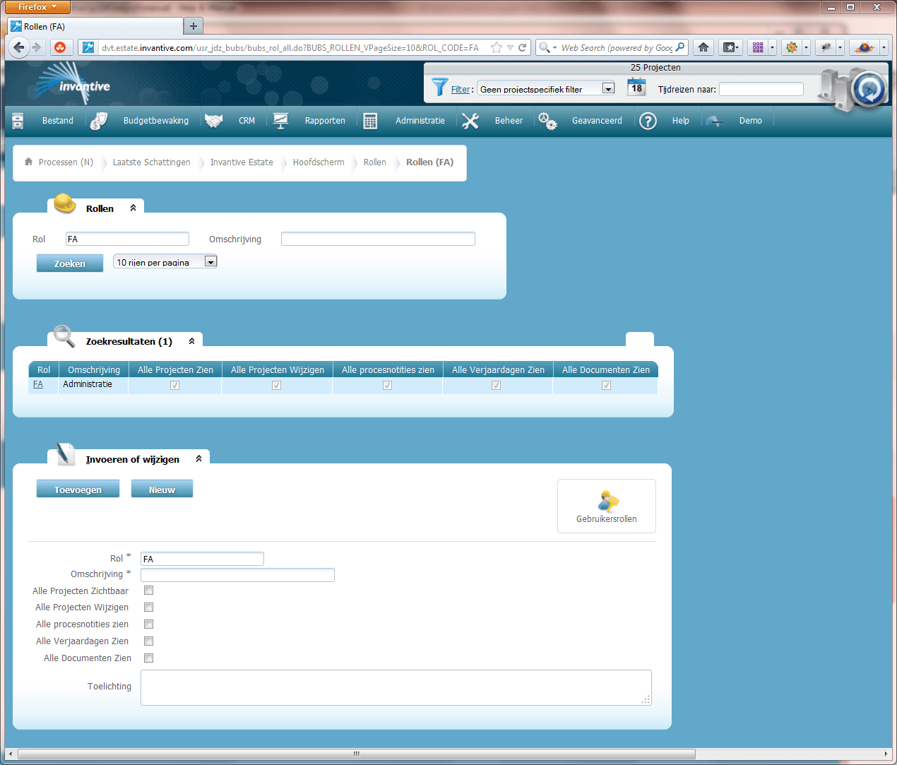 Example screen Invantive Example screen Invantive